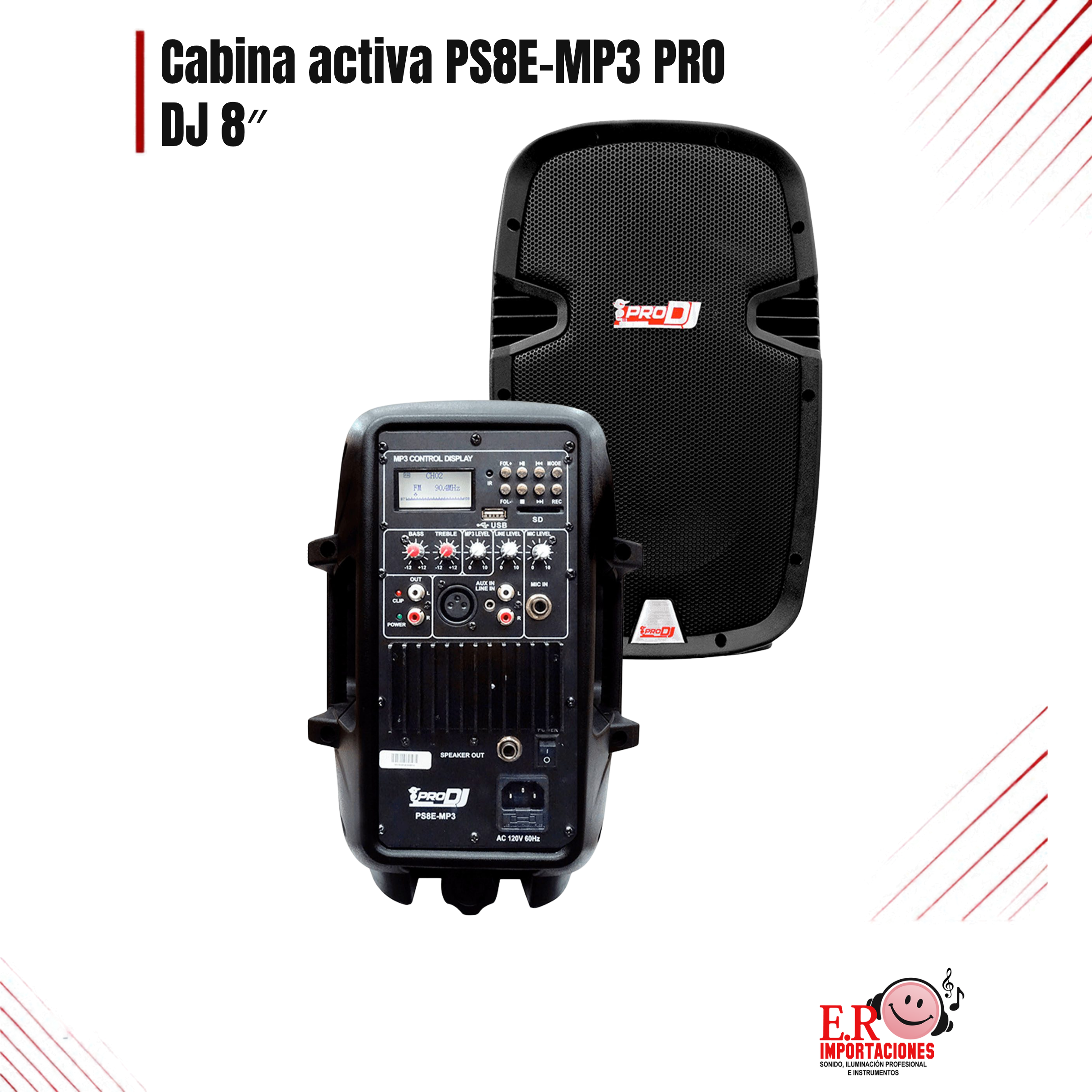 CABINA ACTIVA PS8E-MP3 PRO DJ: imagen 1