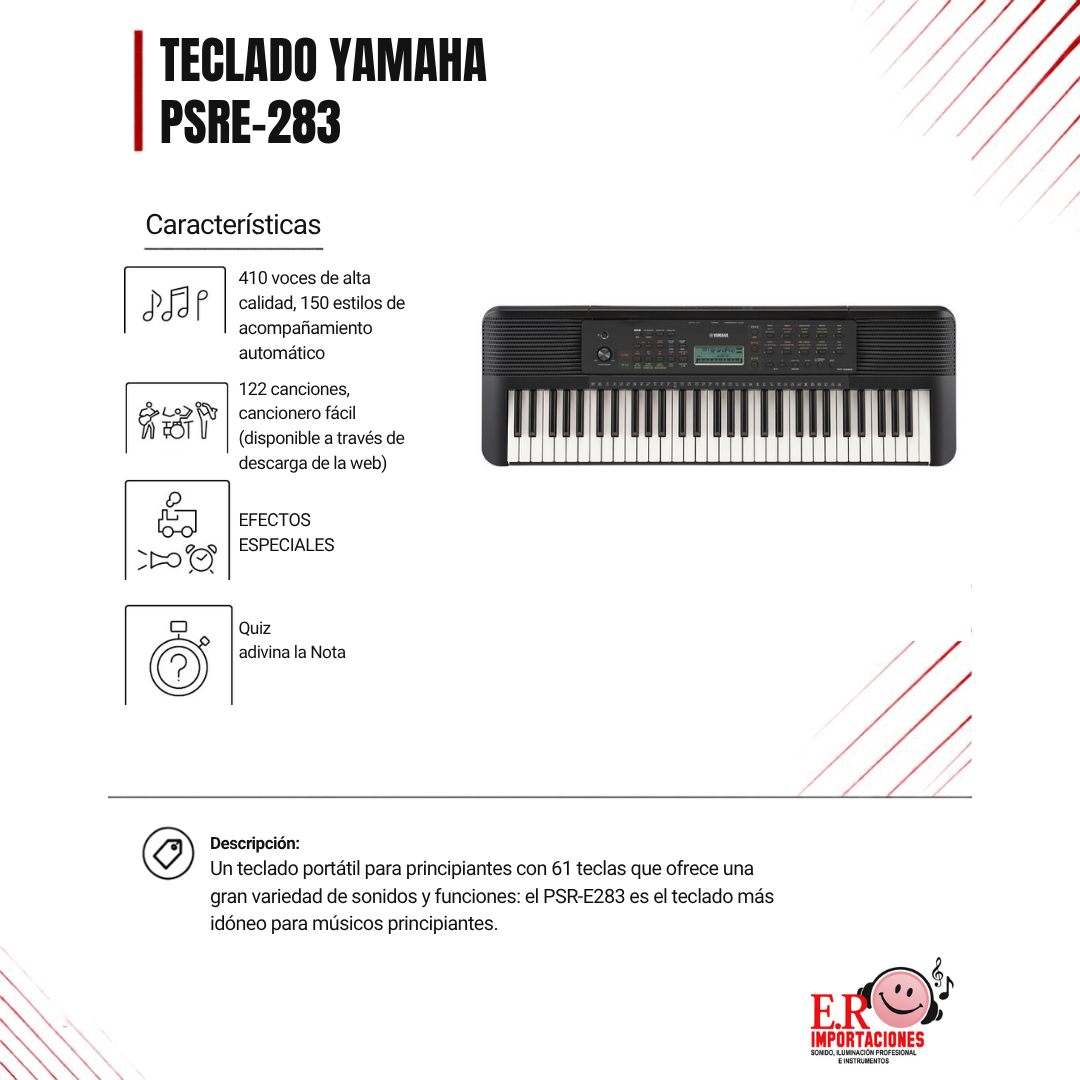 TECLADO PSRE283 YAMAHA: imagen 1