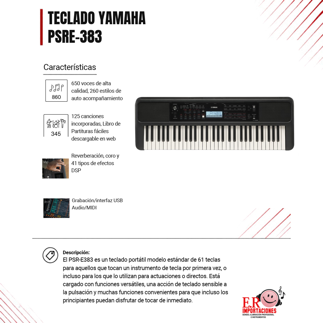 TECLADO PSR-E383 YAMAHA: imagen 1