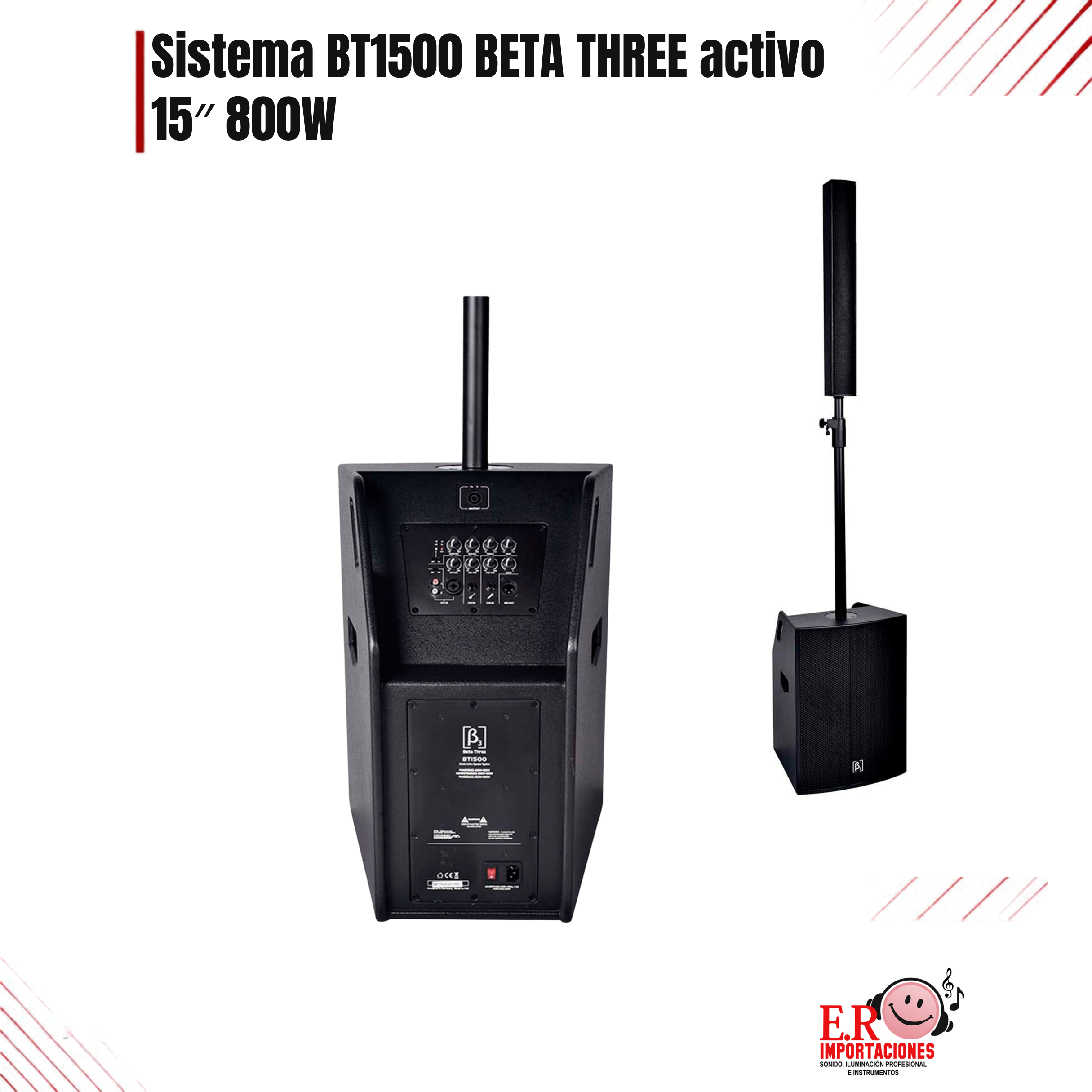 Sistema BT1500 BETA THREE activo 15″ 800W: imagen 1